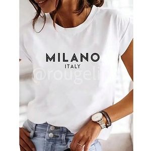 White Graphic Crewneck Tee Shirt Short Sleeve
